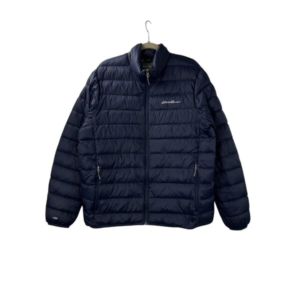Eddie Bauer Jacket Mens XL Navy Blue Puffer Down EB650 Quilted Coat Outdoors - Picture 1 of 12